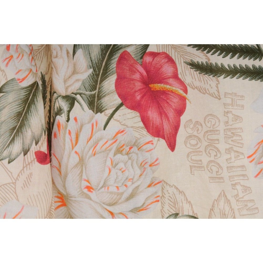 Gucci Mens Dual Pocket Bowling Shirt 50 Medium Floral Hawaiian Print Button Down - Picture 5 of 8